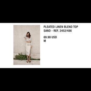 Zara linen blend top, cropped.